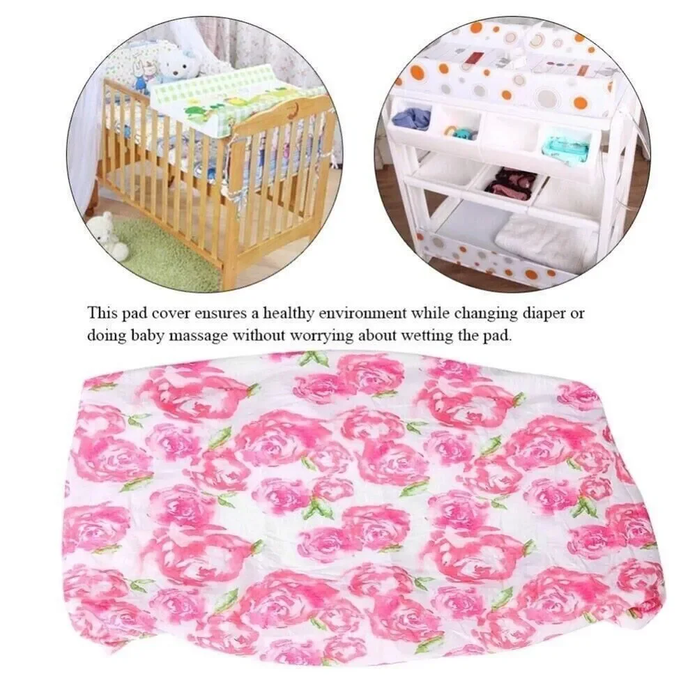 Los Angeles Boutique Baby Girl Pink Roses Soft Stretchy Changing Table Cover